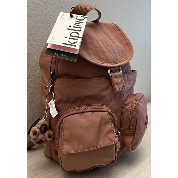 Kipling KIB7Y1 Lovebug Travel Small Backpack Polyamide Nylon Kind Rose - Picture 2 of 15